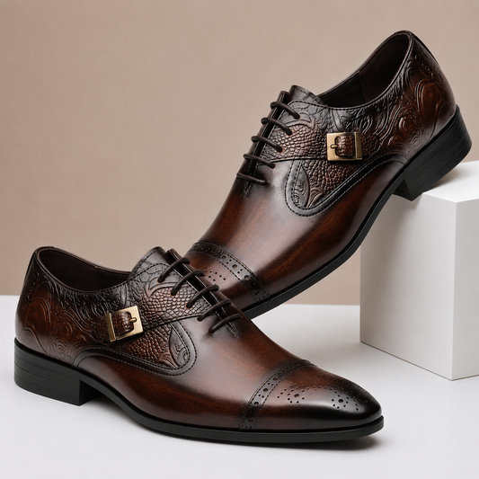 Scarpe Eleganti Valerio in Vera Pelle – Marrone scuro