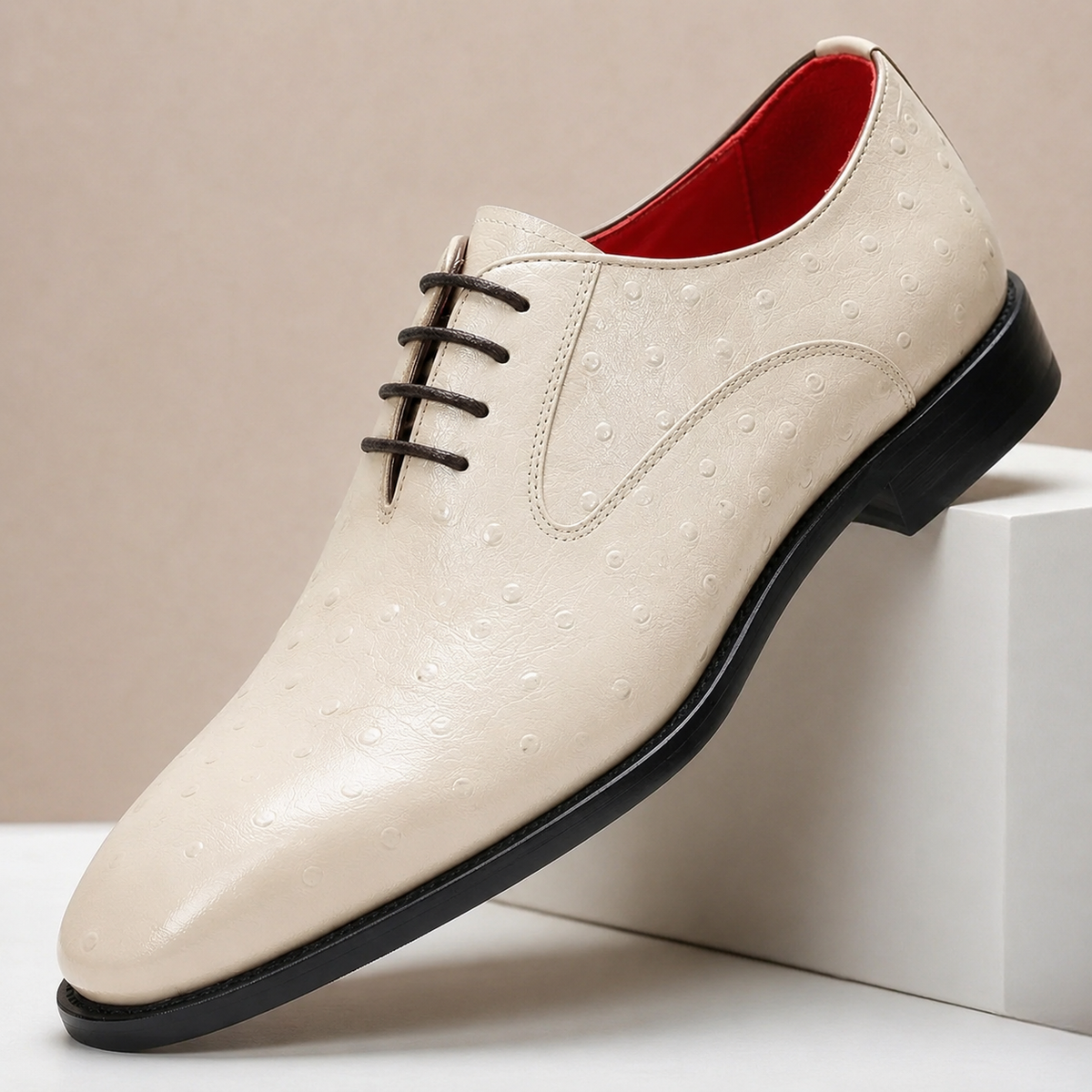 Scarpe Eleganti Balvani in Pelle – Bianco sporco