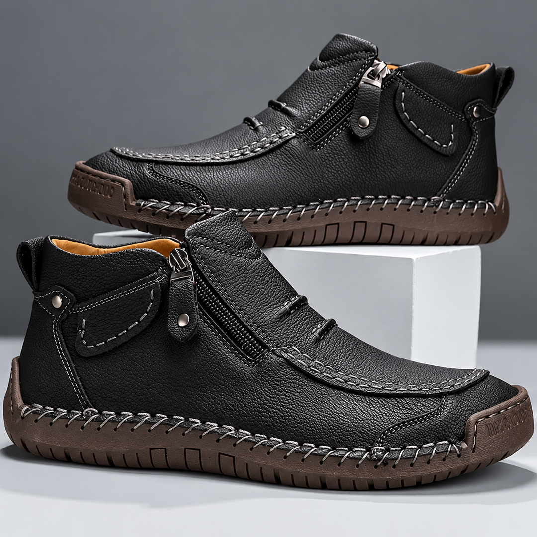 Scarpe Adrián nere, doppia vista laterale