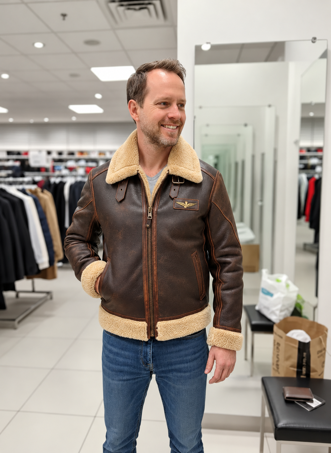 Clément | Giacca aviator vintage — indossata