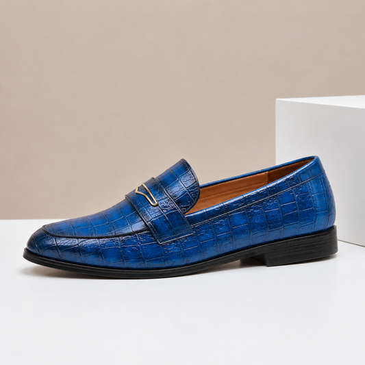 Mocassini Vincetto in Pelle Testurizzata – Blu