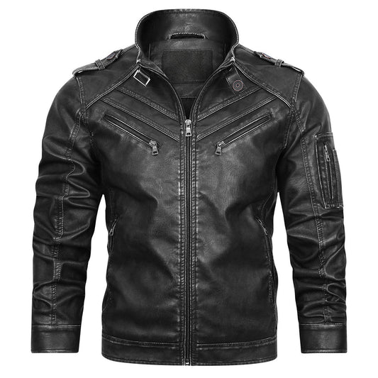 Engine Giacca in pelle colore Nero, immagine 2
