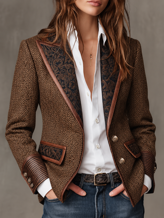 Gisèle — Blazer con inserti chevron stampati, vista 2