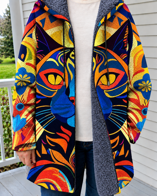 Gregorio | Cardigan Artistico con Cappuccio — indossato