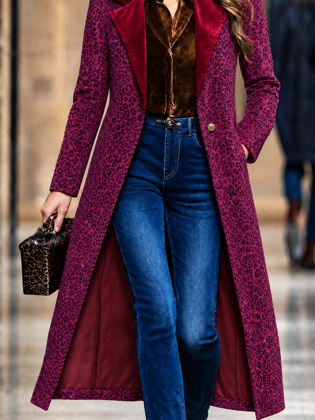 Lavinia, Cappotto lungo con motivo animalier, vista 7