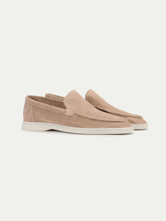Mocassino classico in camoscio beige - vista 2