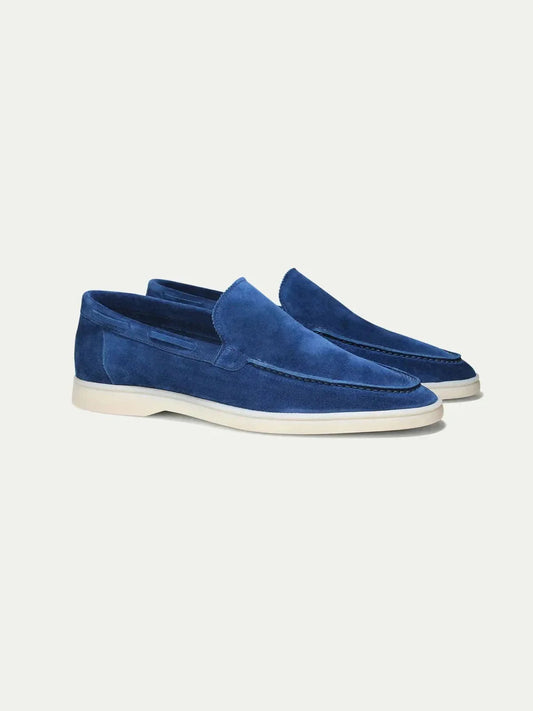 Mocassino classico in camoscio blu royal - vista 2