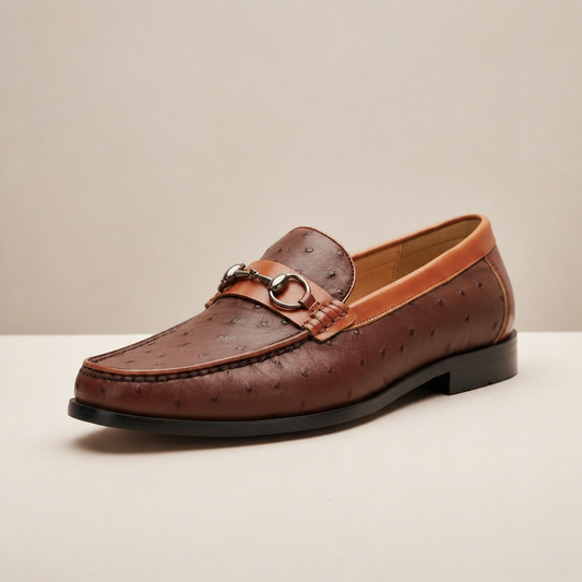 Mocassino Orvani marrone in pelle – vista angolata