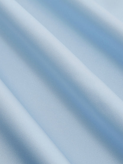 Abito lungo spaccato con scollo all'americana senza schienale - Azurro