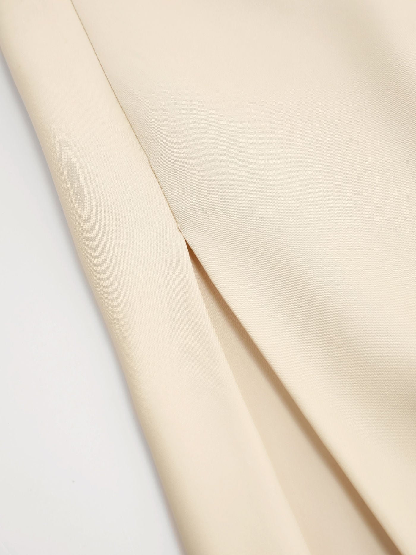 Abito lungo spaccato con scollo all'americana senza schienale - Beige