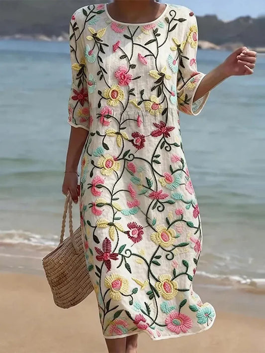 Abito casual da donna con fantasia multicolore