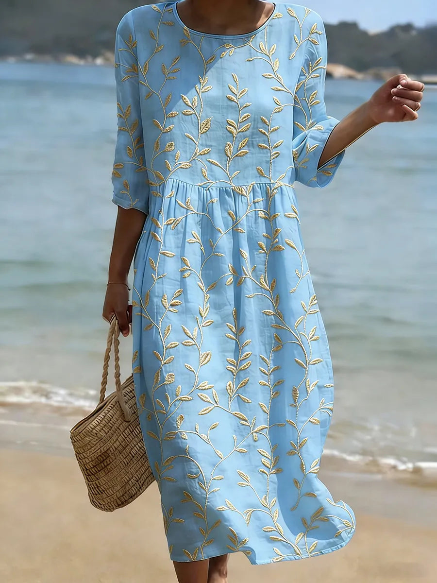 Abito casual floreale da donna – Blu Riviera