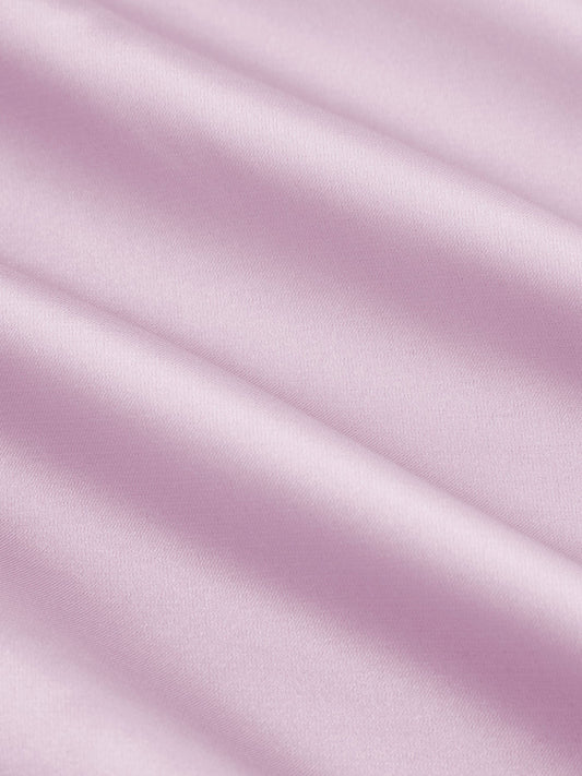 Abito Maxi in Raso a Linea A con Nodo e Scollo Halter - Violetta