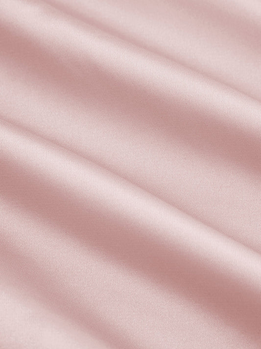 Abito Maxi in Raso a Linea A con Nodo e Scollo Halter - Rosa