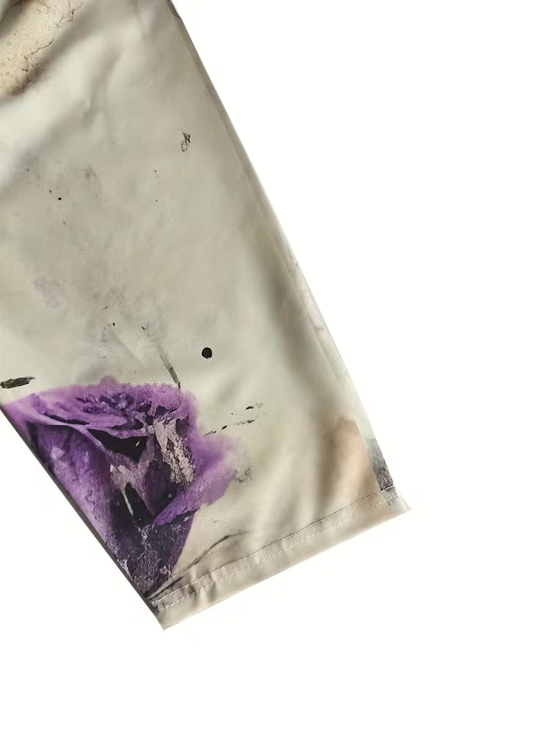 Abito casual da donna con stampa floreale - Grigio