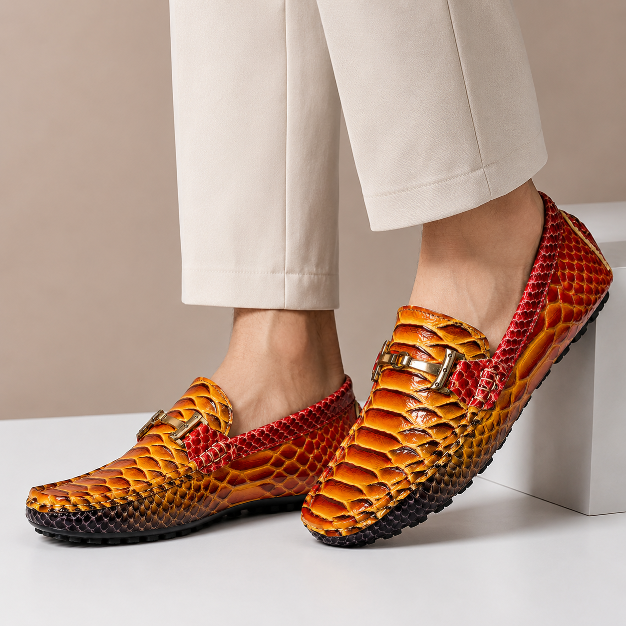 Mocassini Torina in Vera Pelle – Rosso