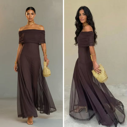 GIORGINA | Abito lungo firmato - Salmone