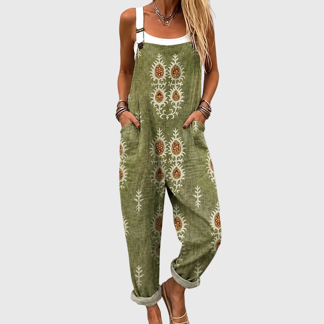 Salopette Boho Verde Oliva
