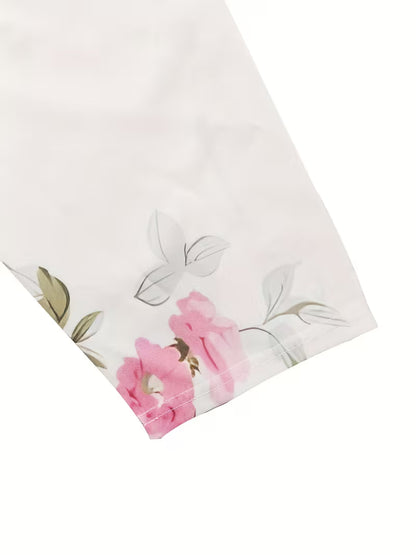 Abito casual da donna con stampa floreale - Rosa
