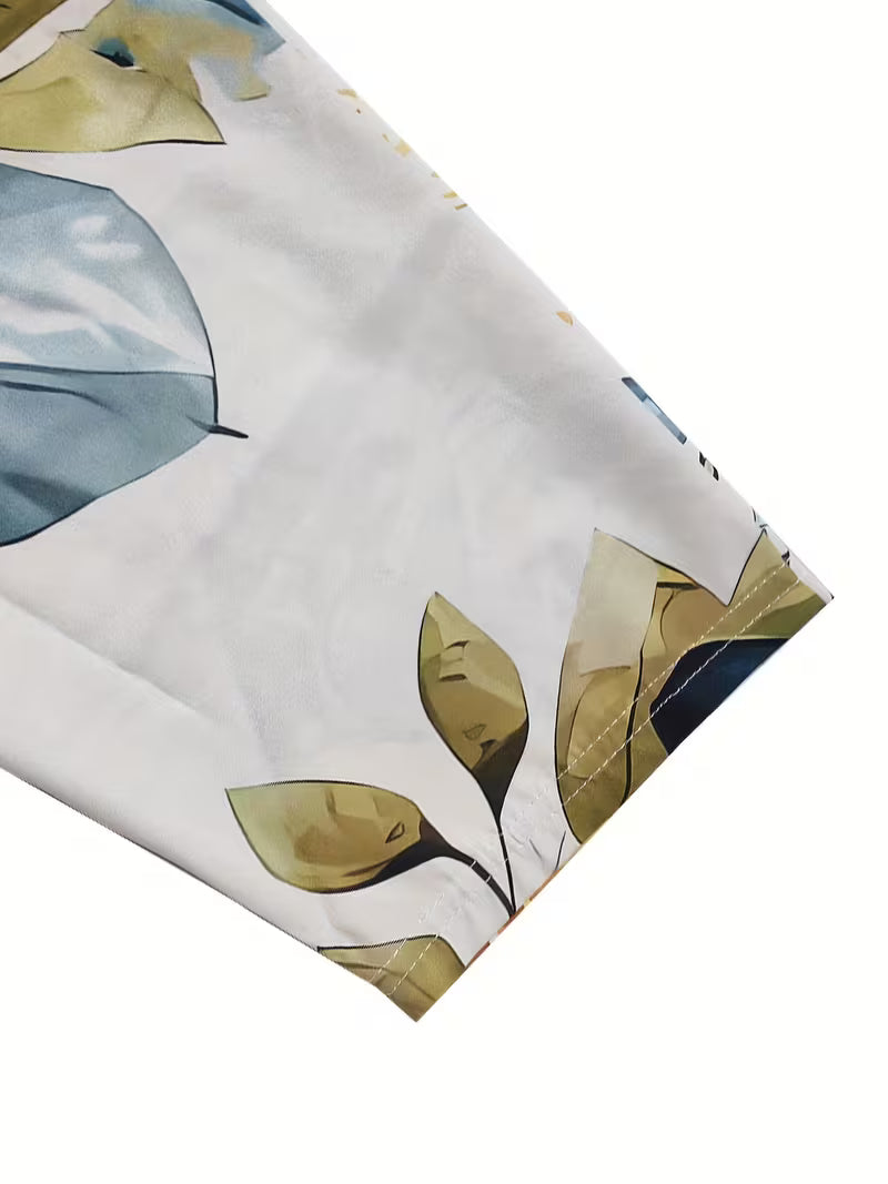 Abito casual da donna con stampa floreale -Blu