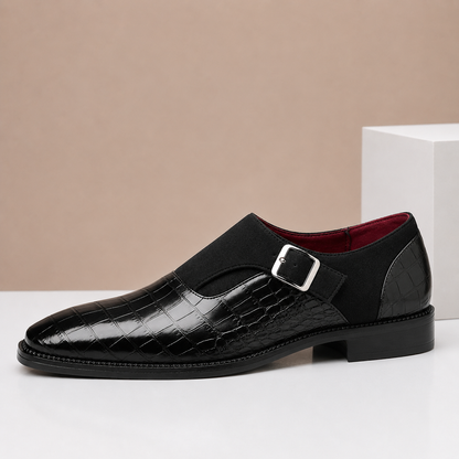 Scarpe Monk Strap Valerico in Vera Pelle – Nero