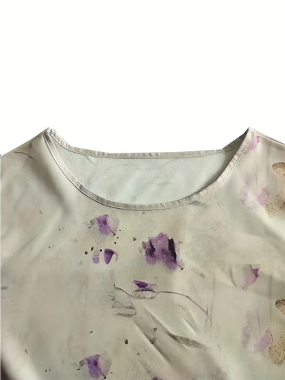 Abito casual da donna con stampa floreale - Grigio