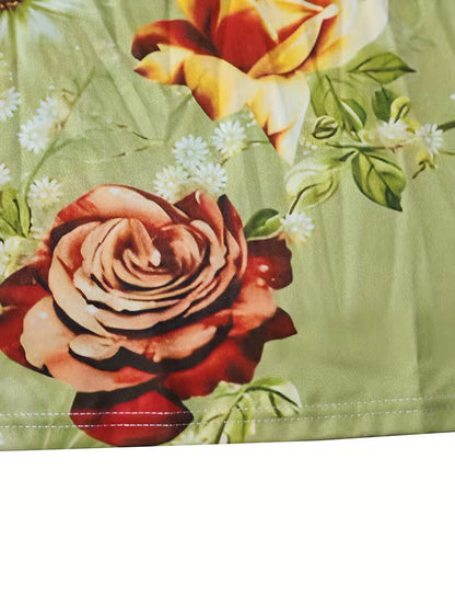 Abito casual da donna con stampa floreale - Verde