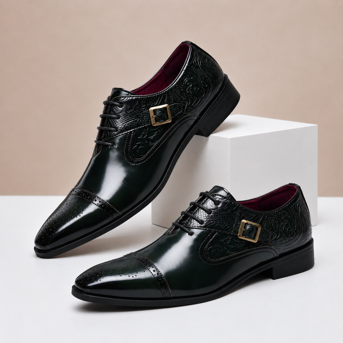 Scarpe Eleganti Valerio in Vera Pelle – Verde