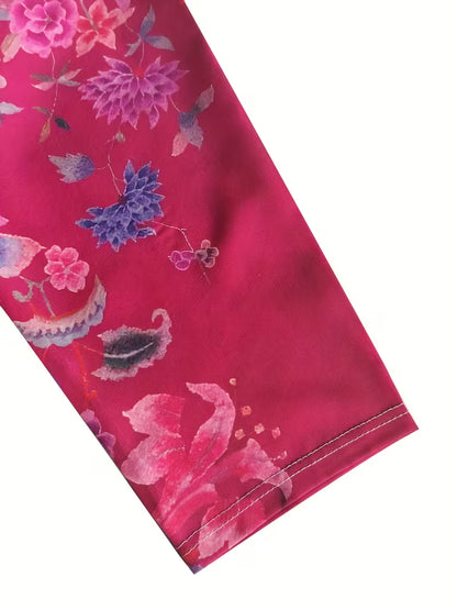 Abito casual da donna con stampa floreale - Rosa