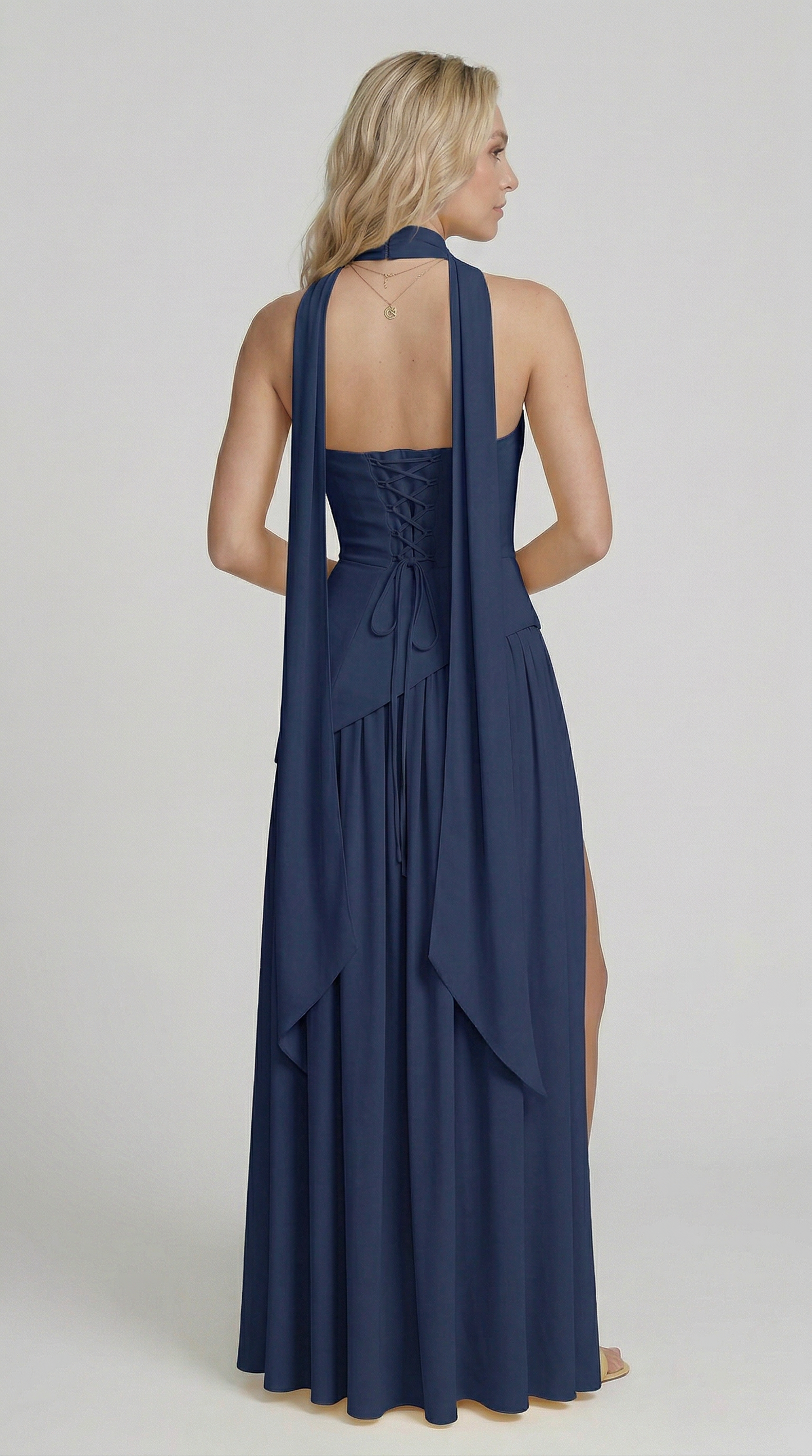 Chloe | Maxi Dress- Blu navy