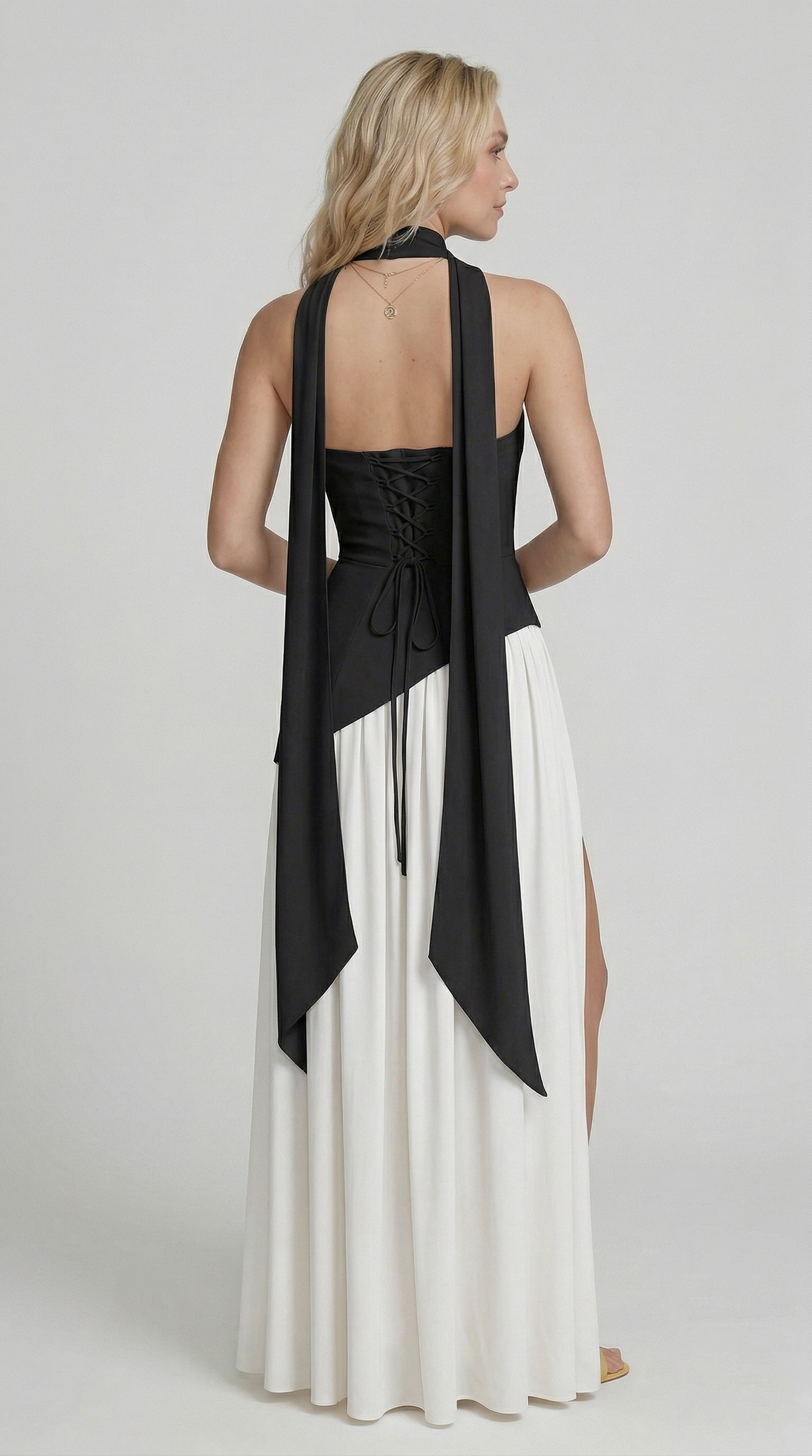 Chloe | Maxi Dress- Nero/Bianco