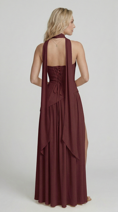 Chloe | Maxi Dress- Bordeaux