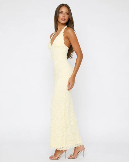 Julie | Lace Me Maxi Dress - Limone