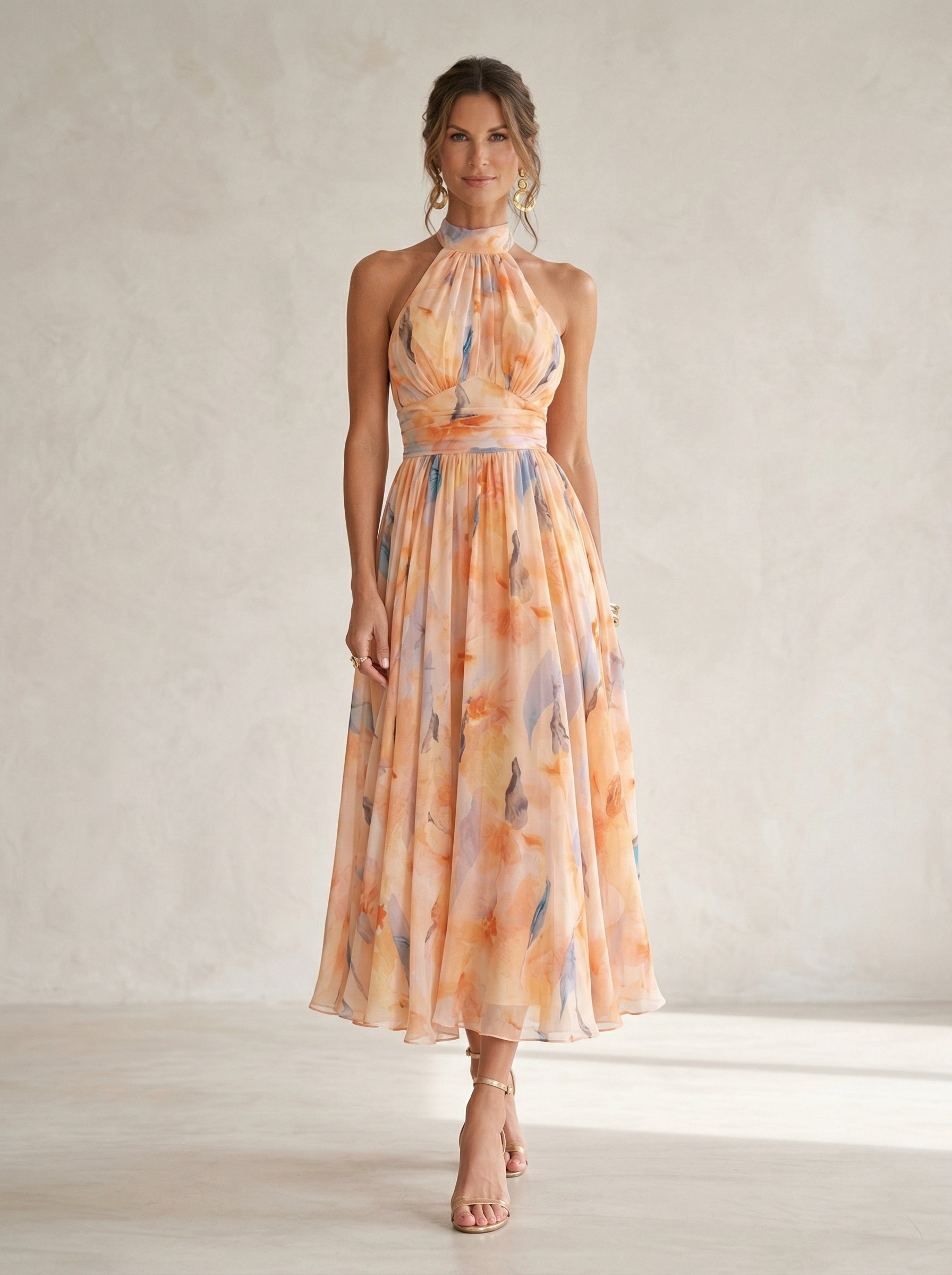 Esther™ | Abito halter con stampa acquerello