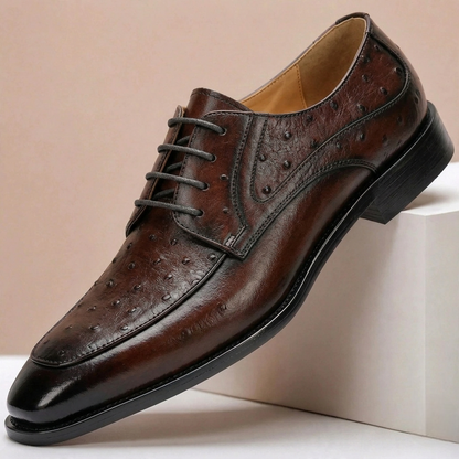 Scarpe Eleganti Tavero in Pelle Pieno Fiore – Blu