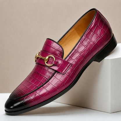 Mocassini Gaspari in Pelle Goffrata – Rosa