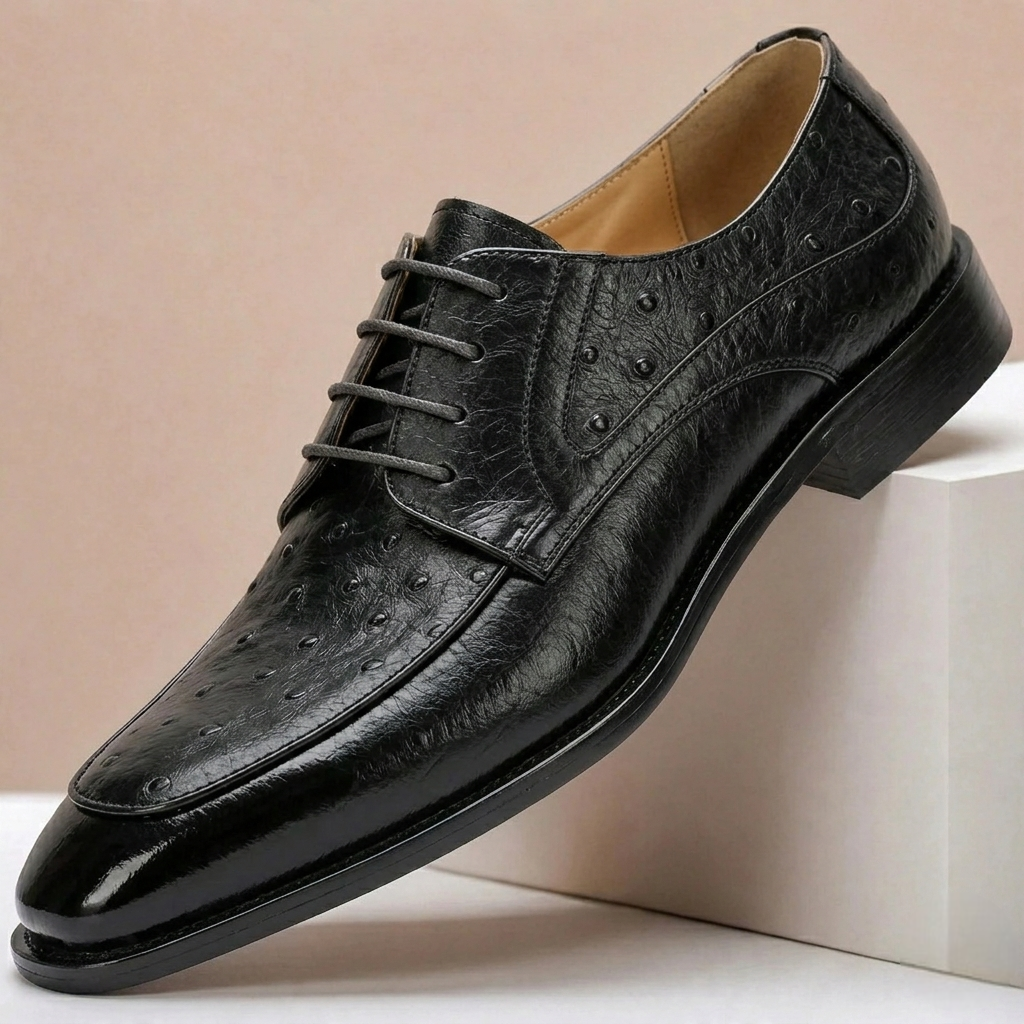 Scarpe Eleganti Tavero in Pelle Pieno Fiore – Marrone