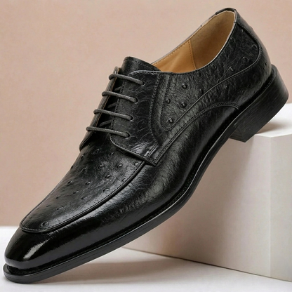 Scarpe Eleganti Tavero in Pelle Pieno Fiore – Marrone