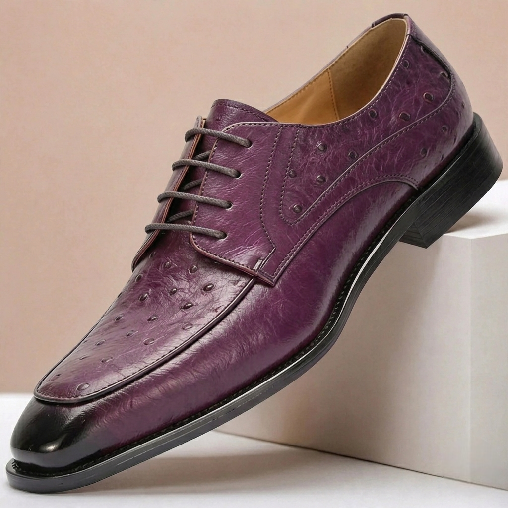 Scarpe Eleganti Tavero in Pelle Pieno Fiore – Rosso