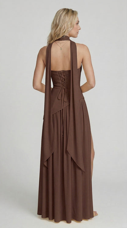 Chloe | Maxi Dress- Marrone