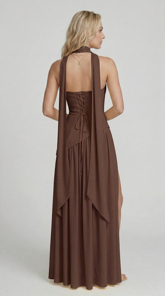 Chloe | Maxi Dress- Marrone