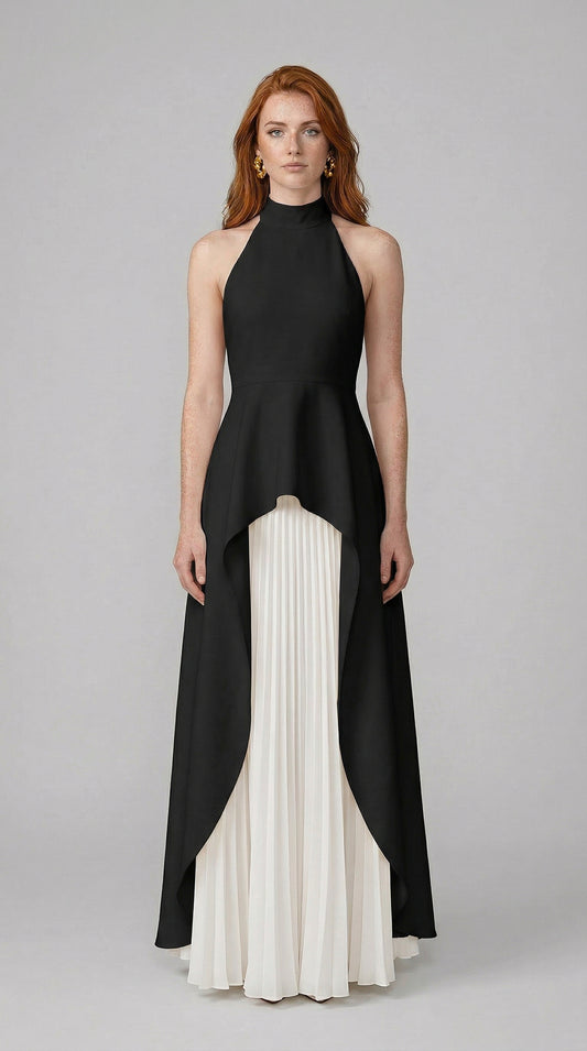Sofie | Open Back Ivory Maxi Dress - Nero