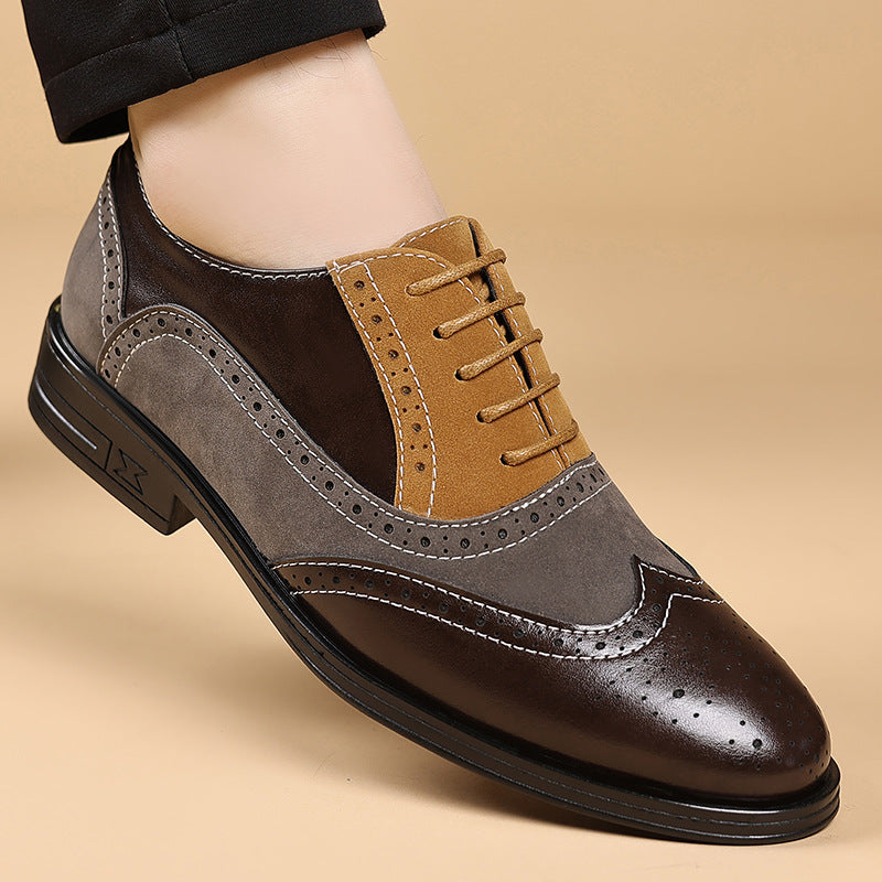 Scarpe Brogue Whitmore in Pelle e Camoscio – Bianco
