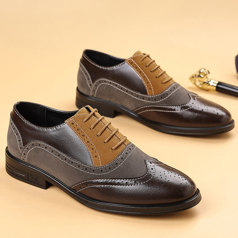 Scarpe Brogue Whitmore in Pelle e Camoscio – Grigio