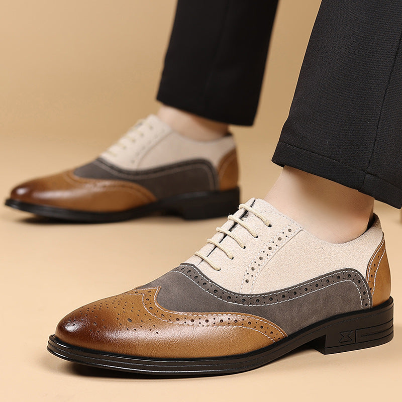 Scarpe Brogue Whitmore in Pelle e Camoscio – Bianco