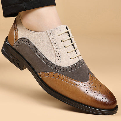 Scarpe Brogue Whitmore in Pelle e Camoscio – Bianco