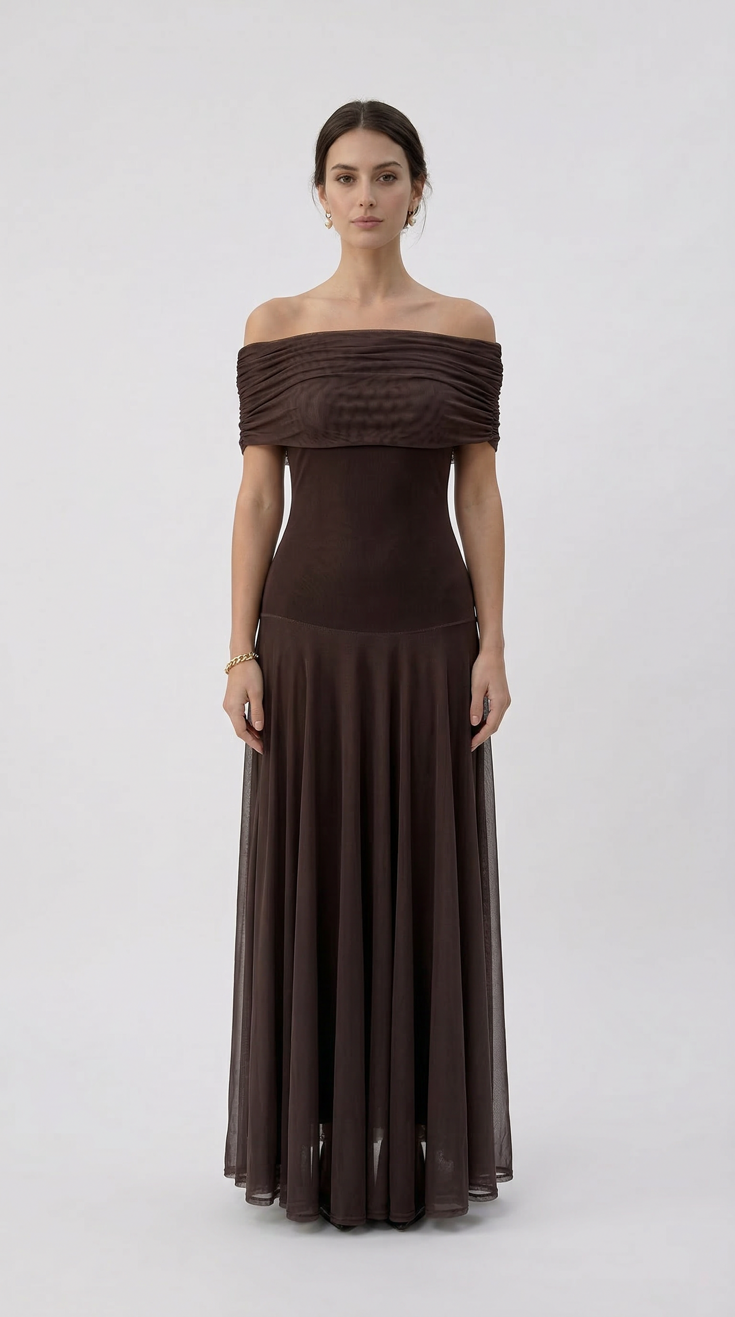 GIORGINA | Abito lungo firmato - Marrone