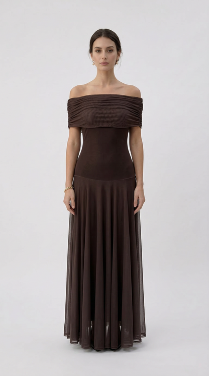 GIORGINA | Abito lungo firmato - Marrone