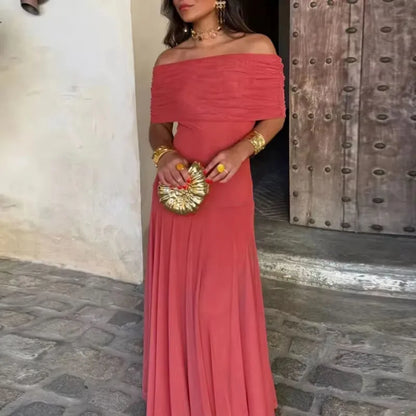 GIORGINA | Abito lungo firmato - Salmone