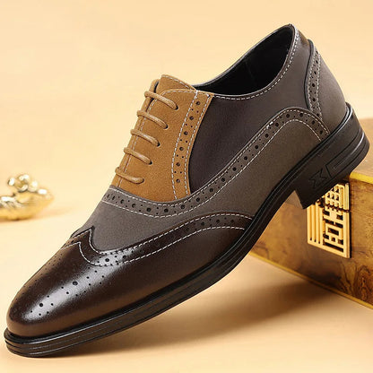 Scarpe Brogue Whitmore in Pelle e Camoscio – Grigio